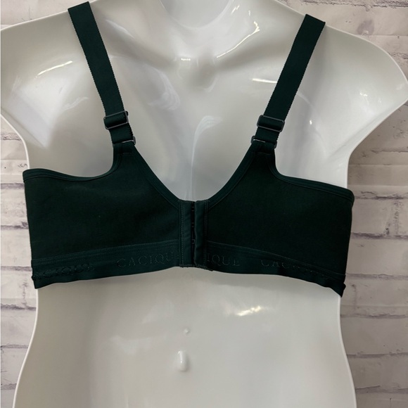 Cacique Bra Size 40D Unlined Full Coverage No‎ Wire Green Lace Stained - Picture 3 of 11